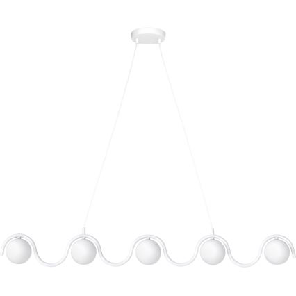 Lámpara colgante con cable SINUS 5xG9/8W/230V blanca