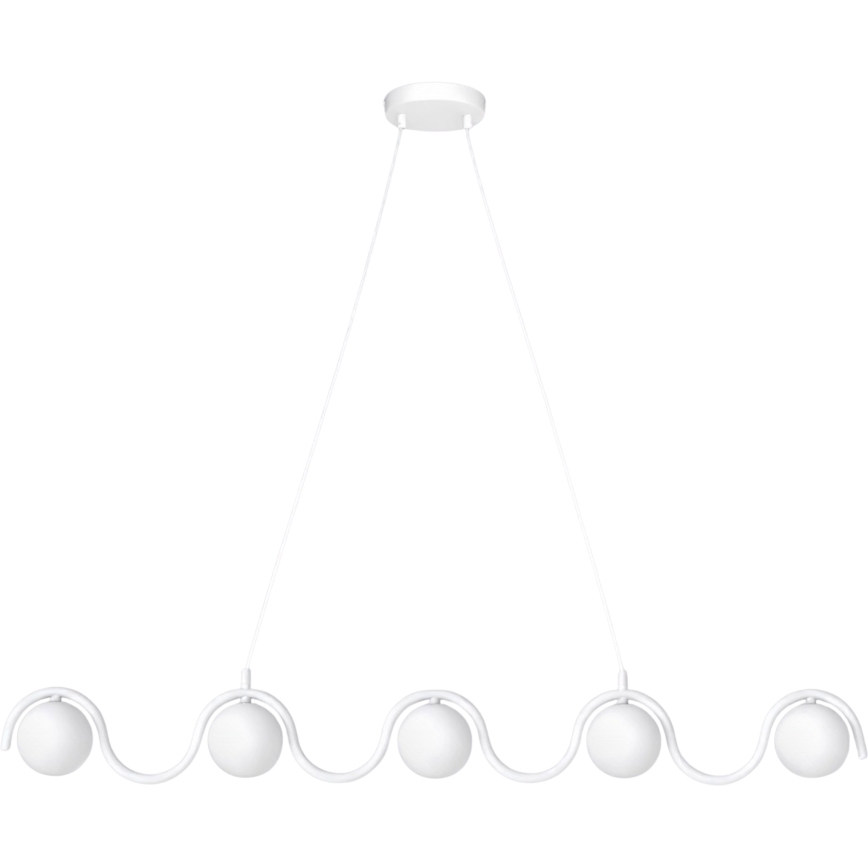 Lámpara colgante con cable SINUS 5xG9/8W/230V blanca