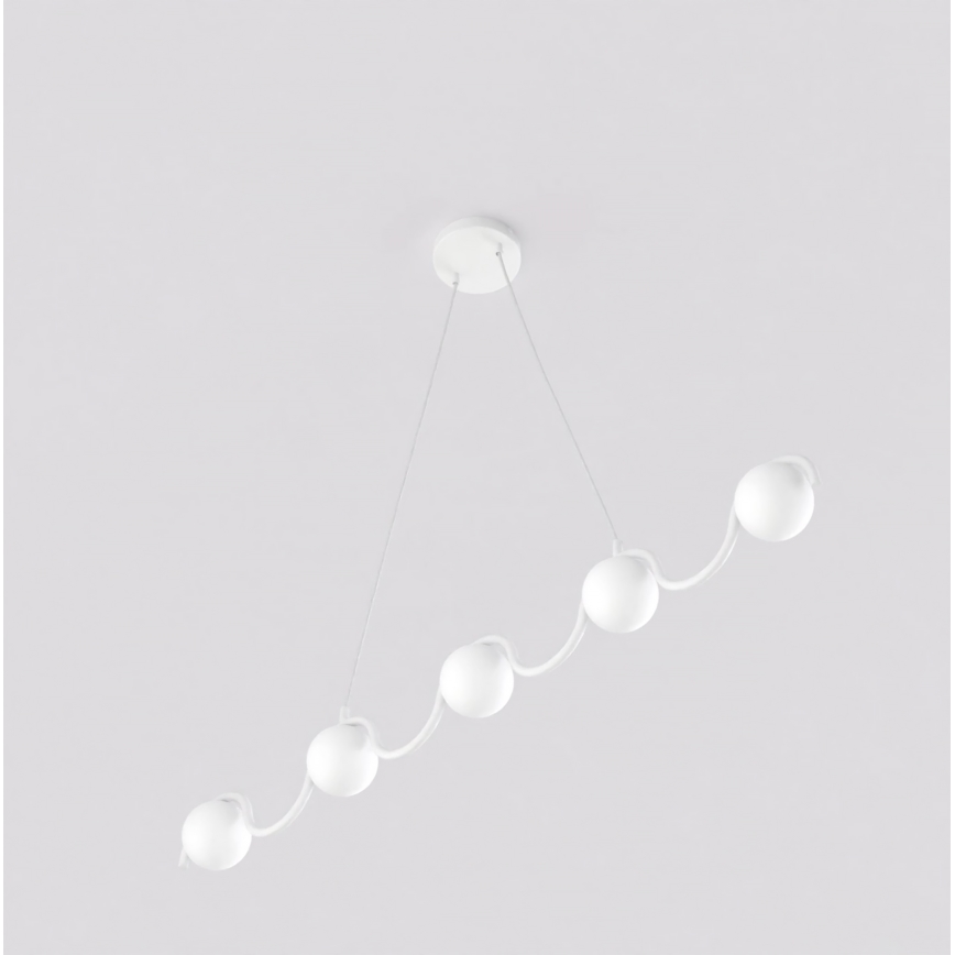 Lámpara colgante con cable SINUS 5xG9/8W/230V blanca