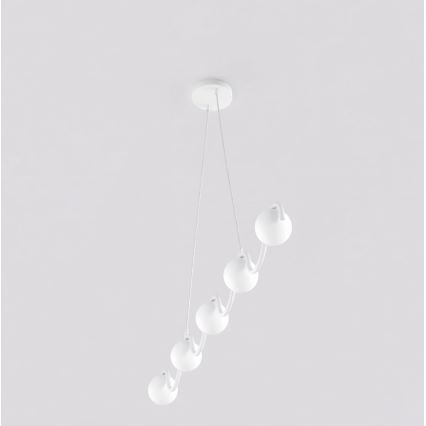 Lámpara colgante con cable SINUS 5xG9/8W/230V blanca