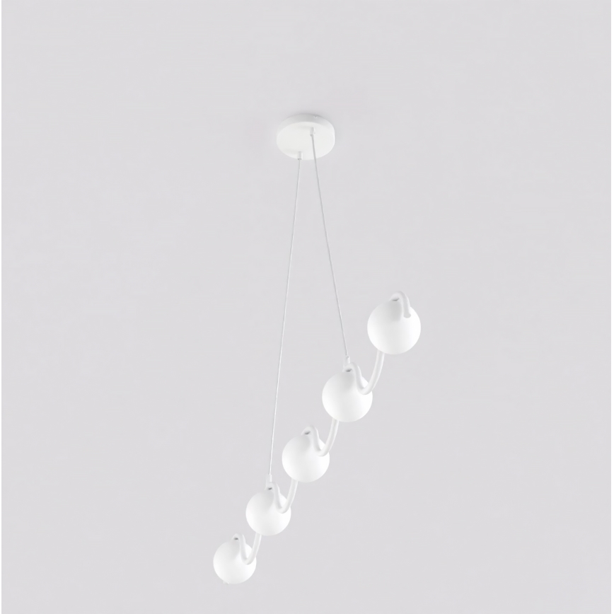 Lámpara colgante con cable SINUS 5xG9/8W/230V blanca