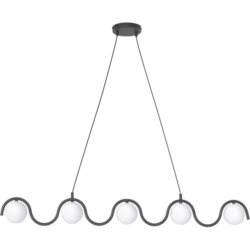 Lámpara colgante con cable SINUS 5xG9/8W/230V negra