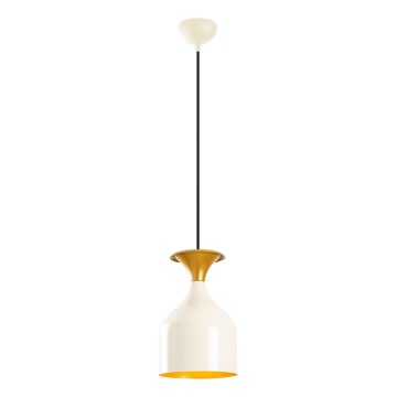 Lámpara colgante con cable SIVANI 1xE27/40W/230V blanco/cobre