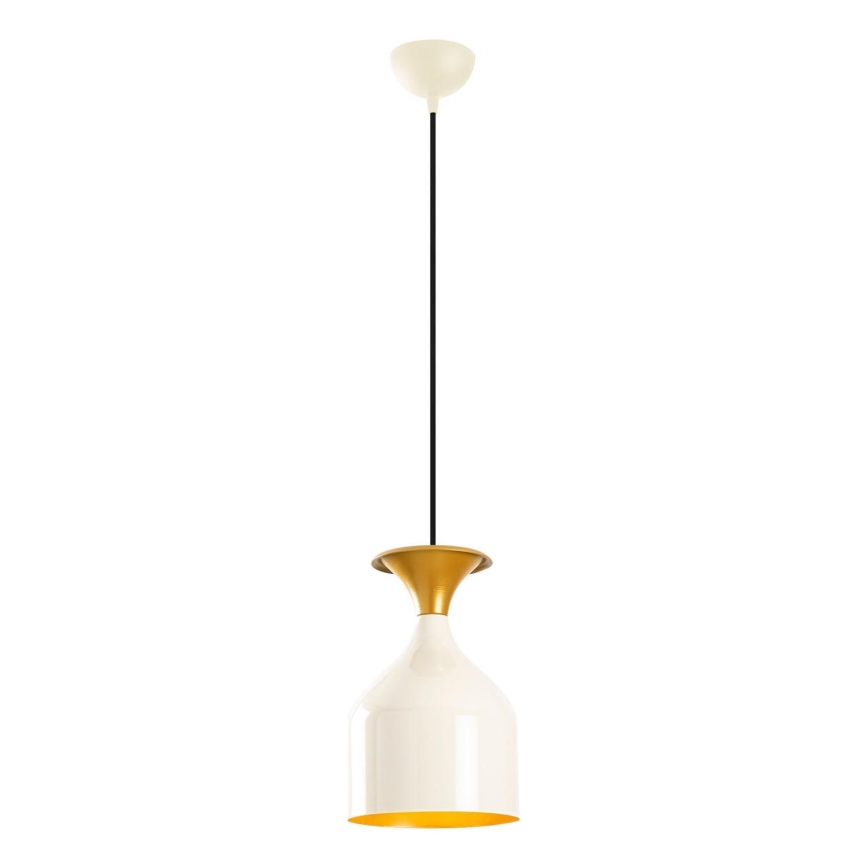 Lámpara colgante con cable SIVANI 1xE27/40W/230V blanco/cobre