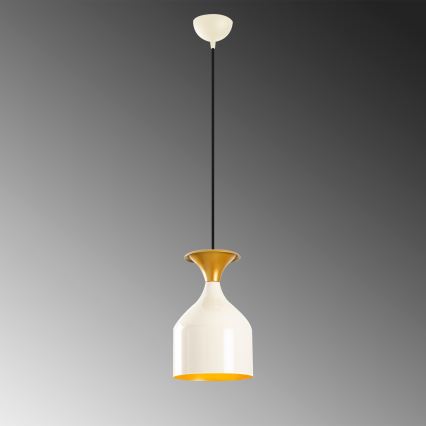Lámpara colgante con cable SIVANI 1xE27/40W/230V blanco/cobre