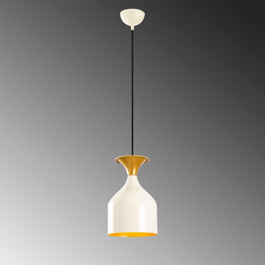 Lámpara colgante con cable SIVANI 1xE27/40W/230V blanco/cobre