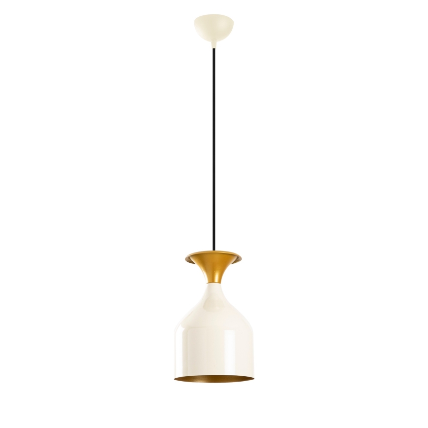 Lámpara colgante con cable SIVANI 1xE27/40W/230V blanco/cobre