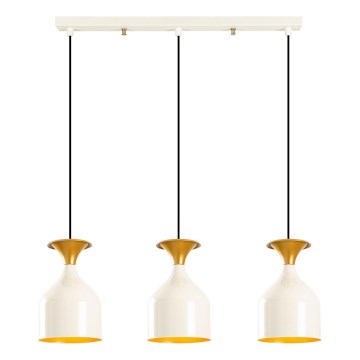 Lámpara colgante con cable SIVANI 3xE27/40W/230V blanco/cobre