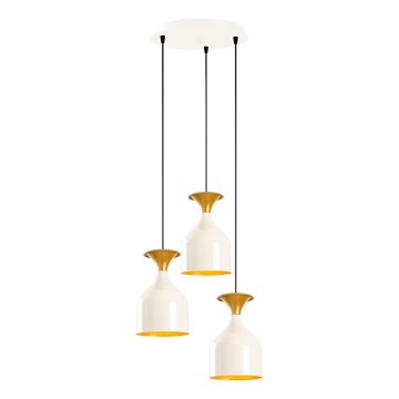 Lámpara colgante con cable SIVANI 3xE27/40W/230V blanco/cobre
