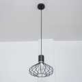 Lámpara colgante con cable SOLANO 1xE27/15W/230V negro/cromo brillante