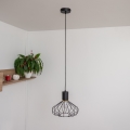 Lámpara colgante con cable SOLANO 1xE27/15W/230V negro/dorado