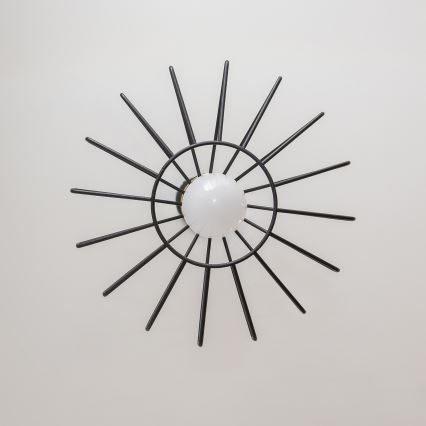 Lámpara colgante con cable SOLANO 1xE27/15W/230V negro/dorado