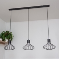 Lámpara colgante con cable SOLANO 3xE27/15W/230V negro/cromo brillante