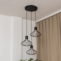 Lámpara colgante con cable SOLANO 3xE27/15W/230V negro/cromo brillante