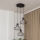Lámpara colgante con cable SOLANO 3xE27/15W/230V negro/cromo brillante
