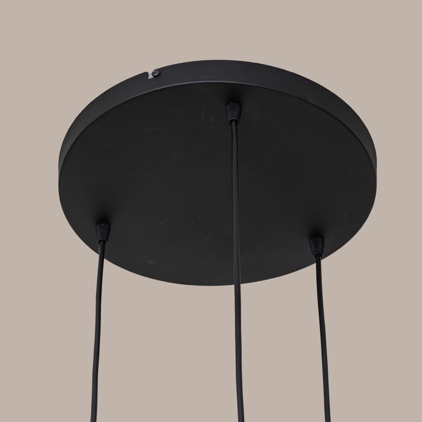 Lámpara colgante con cable SOLANO 3xE27/15W/230V negro/cromo brillante