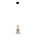 Lámpara colgante con cable SOPHIA 1xE14/10W/230V negra/beige ahumado