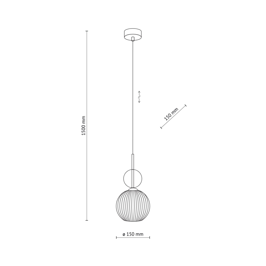 Lámpara colgante con cable SOPHIA 1xE14/10W/230V negra/beige ahumado