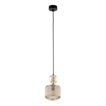 Lámpara colgante con cable SOPHIA 1xE14/10W/230V negro/beige ahumado