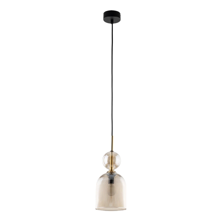 Lámpara colgante con cable SOPHIA 1xE14/10W/230V negro/beige ahumado