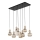 Lámpara colgante con cable SOPHIA 8xE14/10W/230V negro/beige ahumado