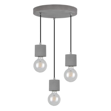 Lámpara colgante con cable STRONG 3xE27/60W/230V hormigón