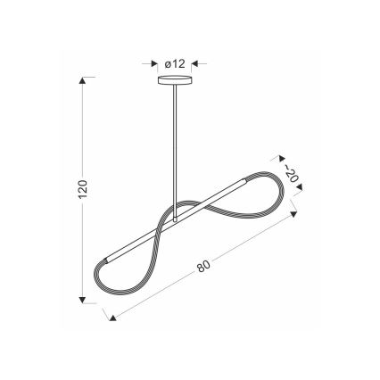 Lámpara colgante con cable SUPREME LED/18W/230V 80 cm dorada