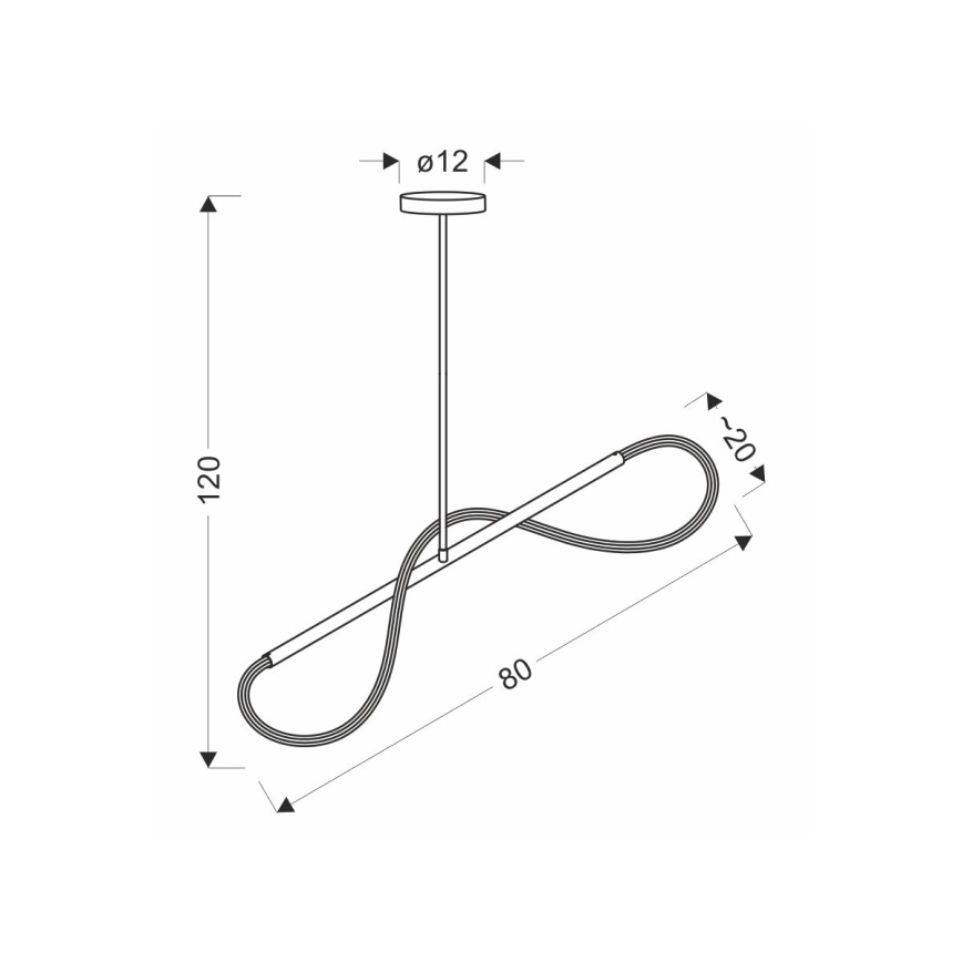 Lámpara colgante con cable SUPREME LED/18W/230V 80 cm dorada