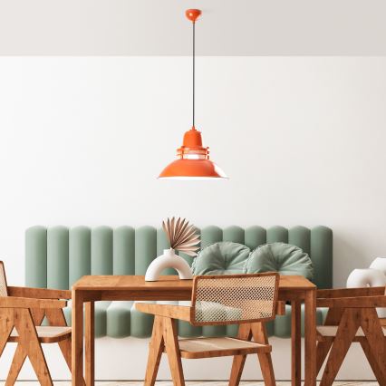 Lámpara colgante con cable TIBET 1xE27/40W/230V naranja