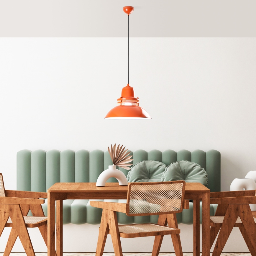 Lámpara colgante con cable TIBET 1xE27/40W/230V naranja