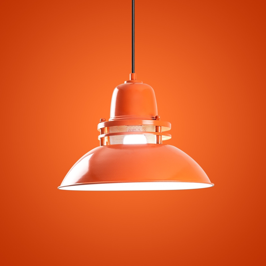 Lámpara colgante con cable TIBET 1xE27/40W/230V naranja