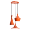 Lámpara colgante con cable TOM 3xE27/40W/230V naranja