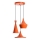 Lámpara colgante con cable TOM 3xE27/40W/230V naranja