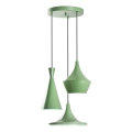 Lámpara colgante con cable TOM 3xE27/40W/230V verde