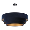 Lámpara colgante con cable TRINITI 1xE27/60W/230V azul/dorado
