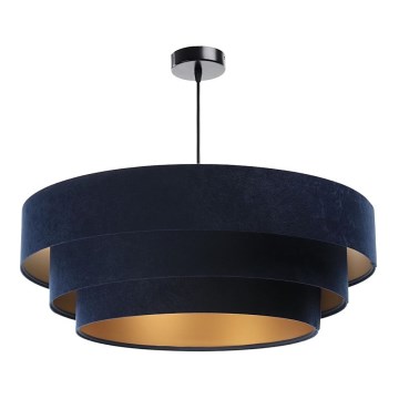 Lámpara colgante con cable TRINITI 1xE27/60W/230V azul/dorado