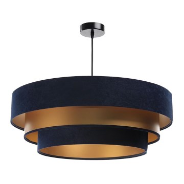 Lámpara colgante con cable TRINITI 1xE27/60W/230V azul/dorado