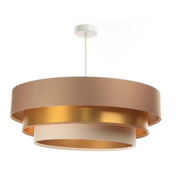Lámpara colgante con cable TRINITI 1xE27/60W/230V beige/dorado