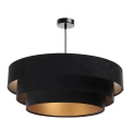 Lámpara colgante con cable TRINITI 1xE27/60W/230V negro/dorado