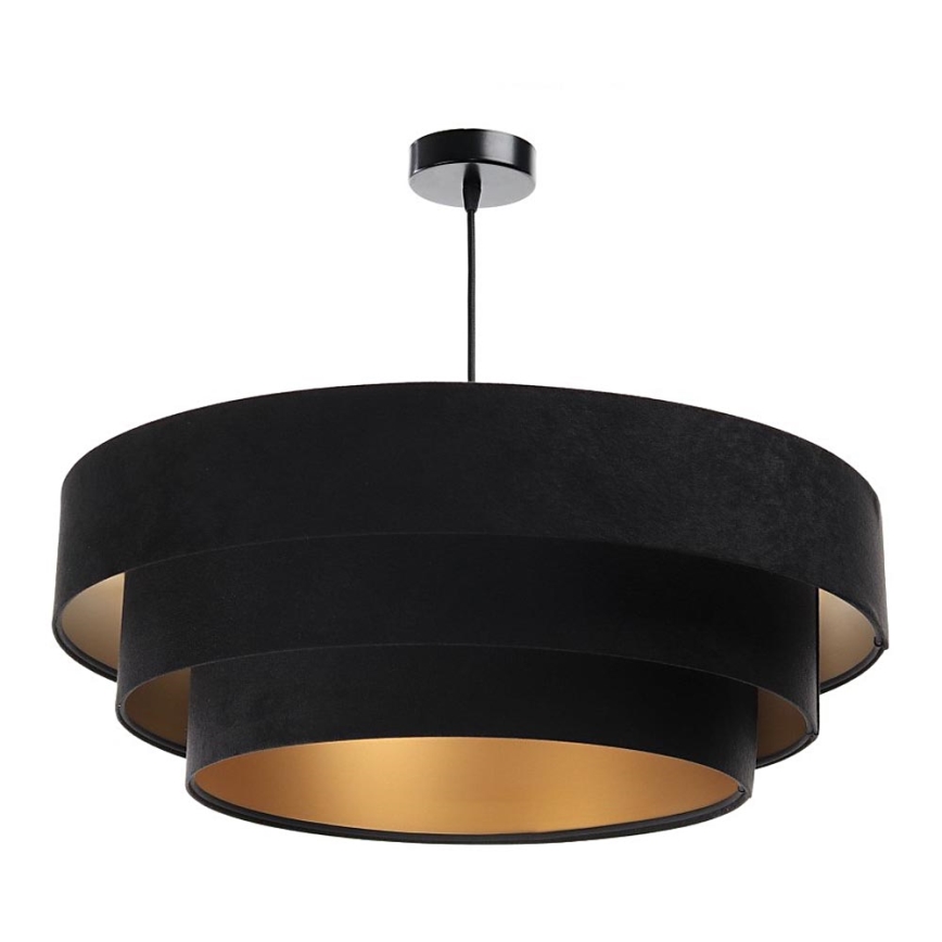 Lámpara colgante con cable TRINITI 1xE27/60W/230V negro/dorado