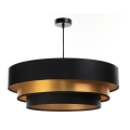 Lámpara colgante con cable TRINITI 1xE27/60W/230V negro/dorado