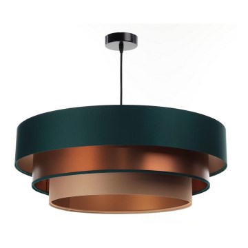 Lámpara colgante con cable TRINITI 1xE27/60W/230V verde/cobre