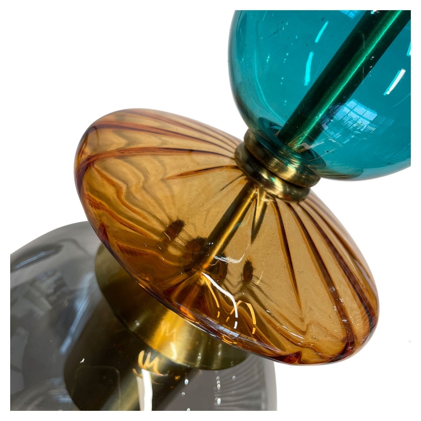 Lámpara colgante con cable TROPEA 1xE27/15W/230V negra/azul ahumado/beige