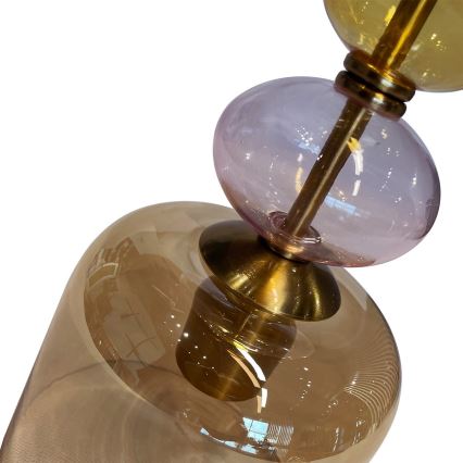 Lámpara colgante con cable TROPEA 1xE27/15W/230V negro/beige ahumado/rosa