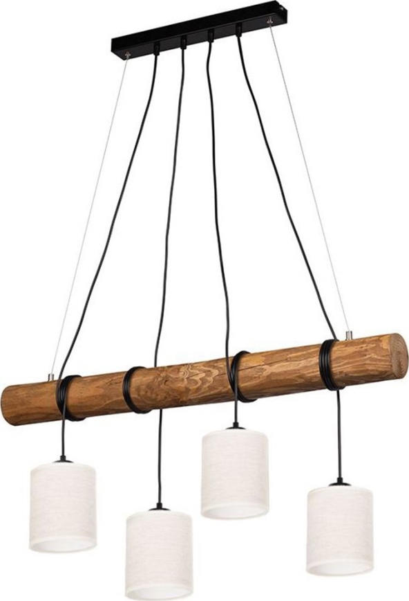 Lámpara colgante con cable ULMO 4xE27/25W/230V, acabado pino
