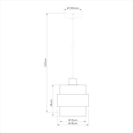 Lámpara colgante con cable VALENTINO 1xE27/15W/230V beige/transparente