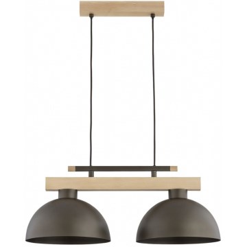 Lámpara colgante con cable VERTA 2xE27/15W/230V marrón/beige