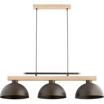 Lámpara colgante con cable VERTA 3xE27/15W/230V marrón/beige