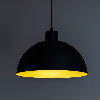 Lámpara colgante con cable VESPER 1xE27/15W/230 Ø 18 cm negro/dorado