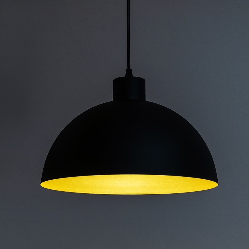 Lámpara colgante con cable VESPER 1xE27/15W/230 Ø 18 cm negro/dorado